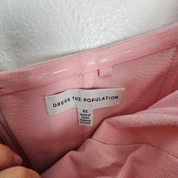 Dress The Population Dress Pink Midi Sheath Dress Sweetheart Neck Women XS - Picture 5 of 8